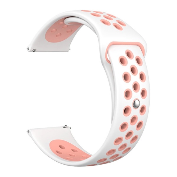 Ремешок спортивный для часов Lyambda Alioth 22мм, силикон, белый/розовый